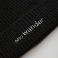 and wander Shetland Wool Beanie in Black thumbnail