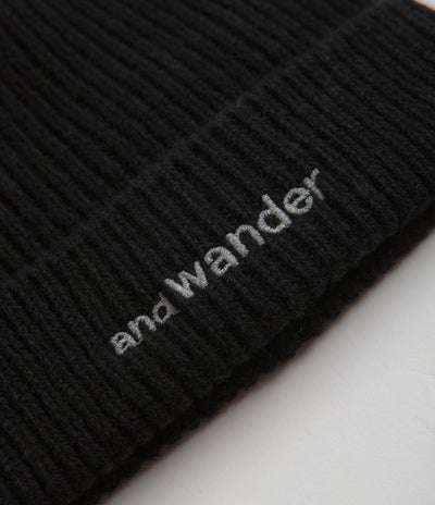 and wander Shetland Wool Beanie in Black