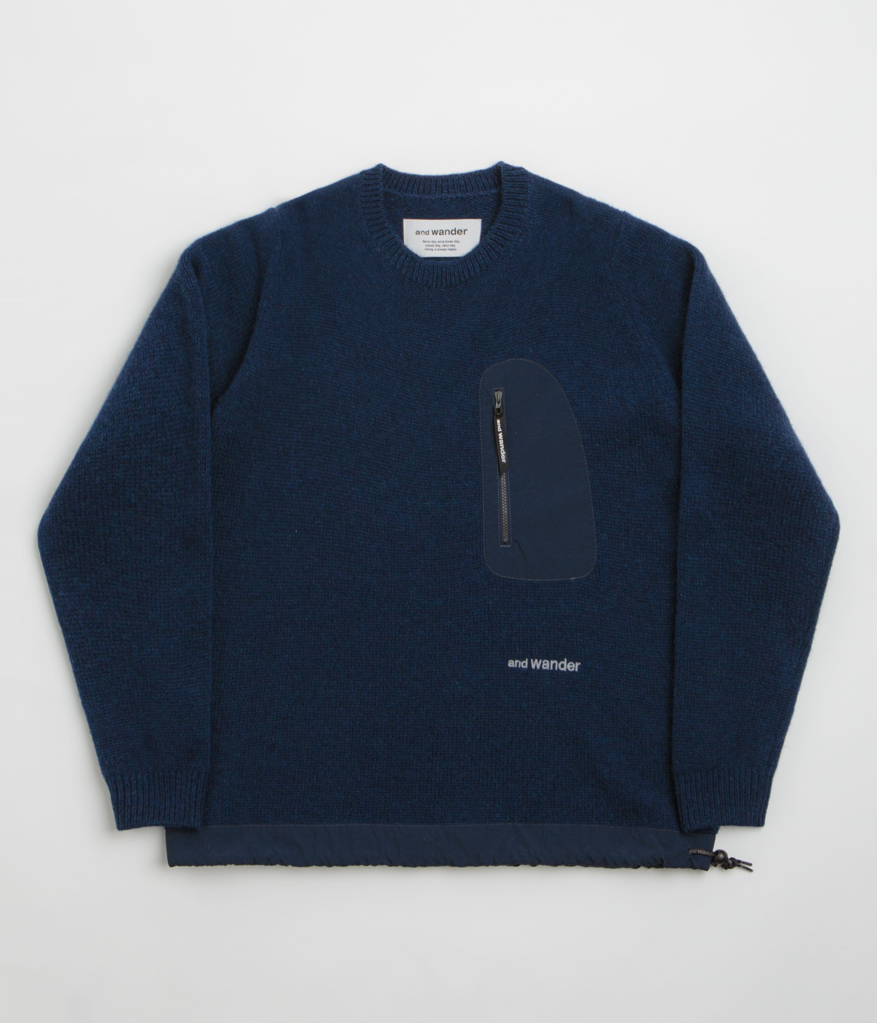 and wander Shetland Wool Sweatshirt in Blue