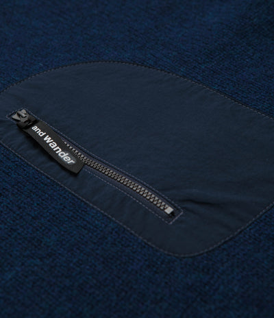 and wander Shetland Wool Sweatshirt in Blue