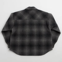 and wander Wool Shaggy Check Zip Jacket - Charcoal thumbnail