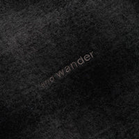 and wander Wool Shaggy Check Zip Jacket - Charcoal thumbnail