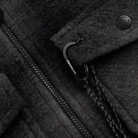 and wander Wool Shaggy Check Zip Jacket - Charcoal thumbnail