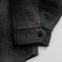 and wander Wool Shaggy Check Zip Jacket - Charcoal thumbnail