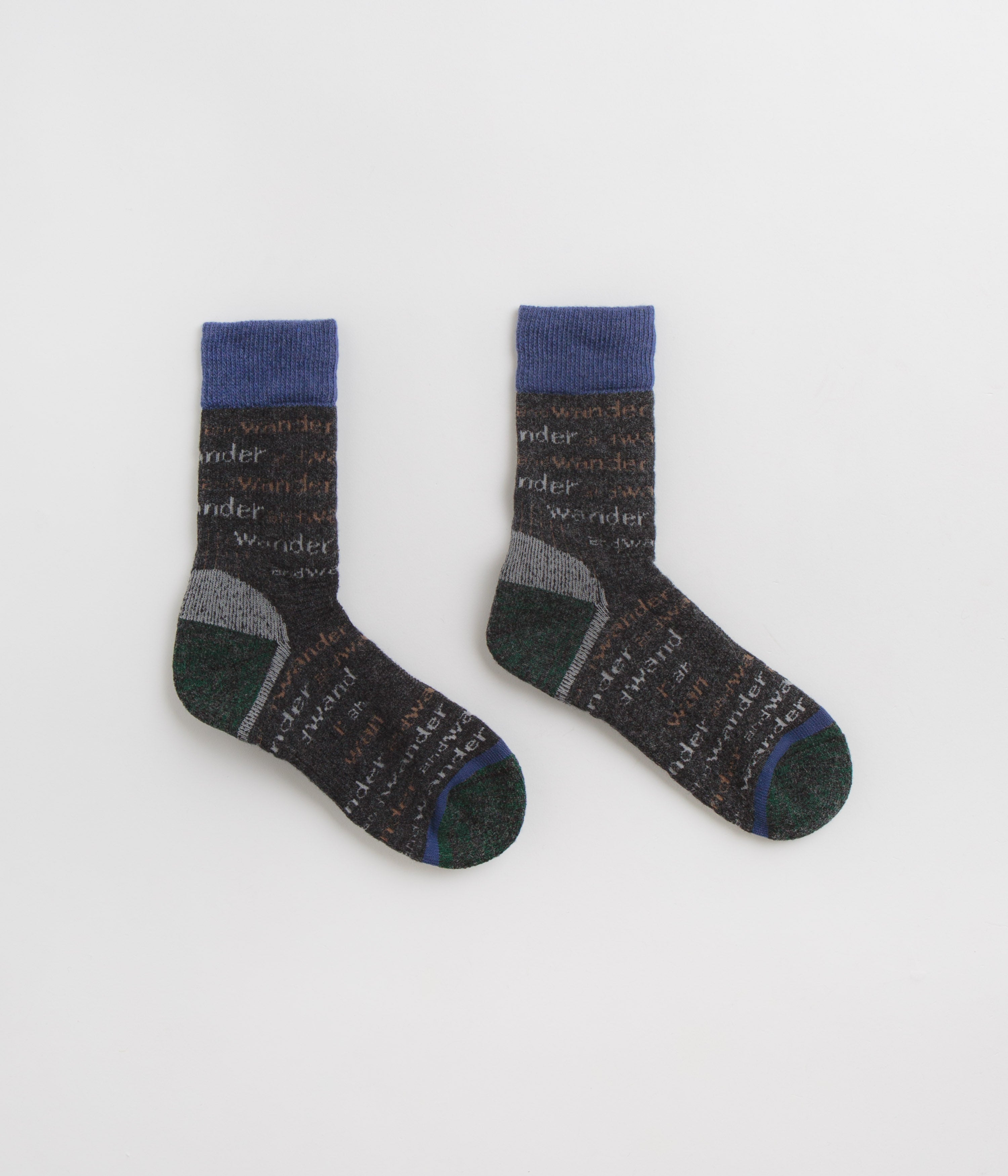 and wander Wool Socks in Charcoal