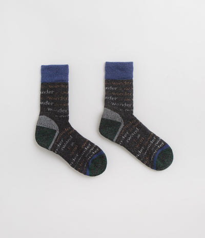 and wander Wool Socks in Charcoal