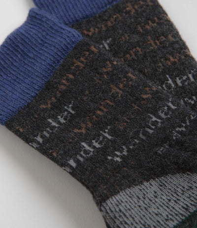 and wander Wool Socks in Charcoal
