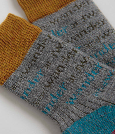 and wander Wool Socks in Light Grey