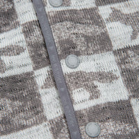 and wander x Maison Kitsune Fox Checkers Pullover Fleece in Grey thumbnail