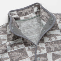 and wander x Maison Kitsune Fox Checkers Pullover Fleece in Grey thumbnail