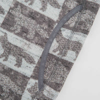 and wander x Maison Kitsune Fox Checkers Pullover Fleece in Grey thumbnail