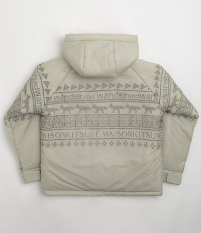 and wander x Maison Kitsune Nordic Border Insulation Jacket in Light Beige