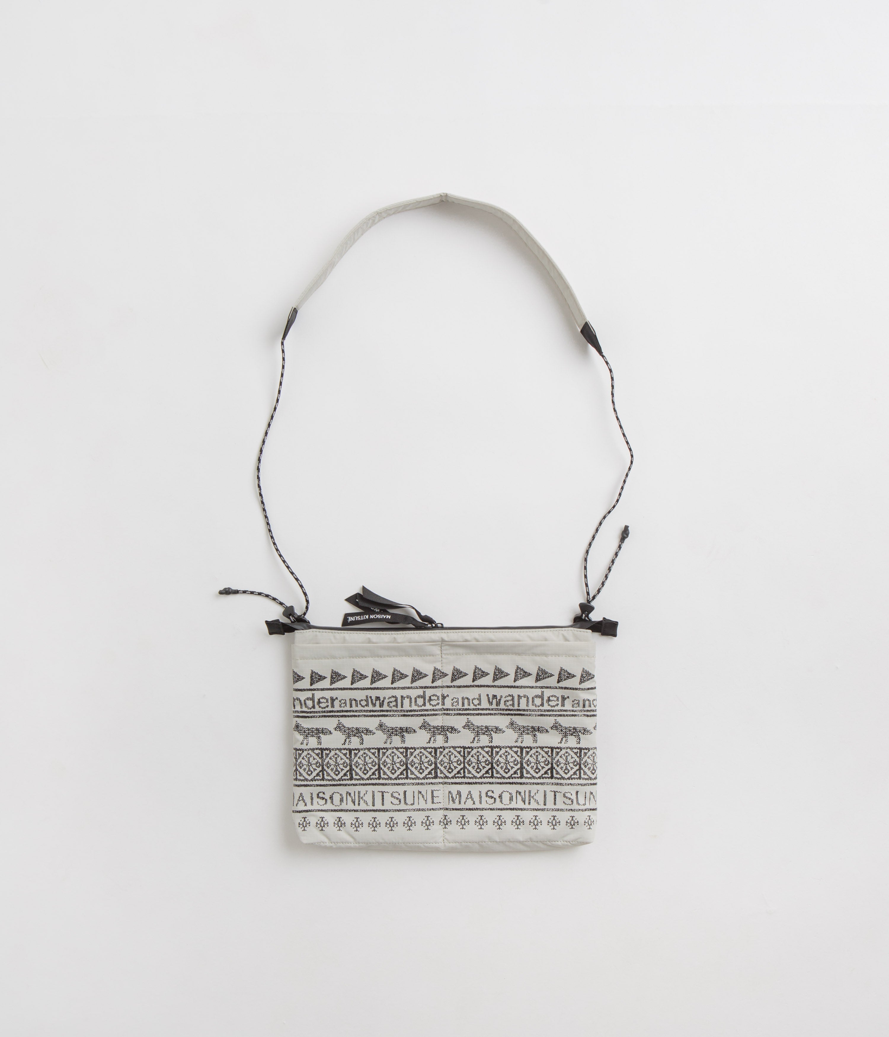 and wander x Maison Kitsune Sacoche in Light Beige