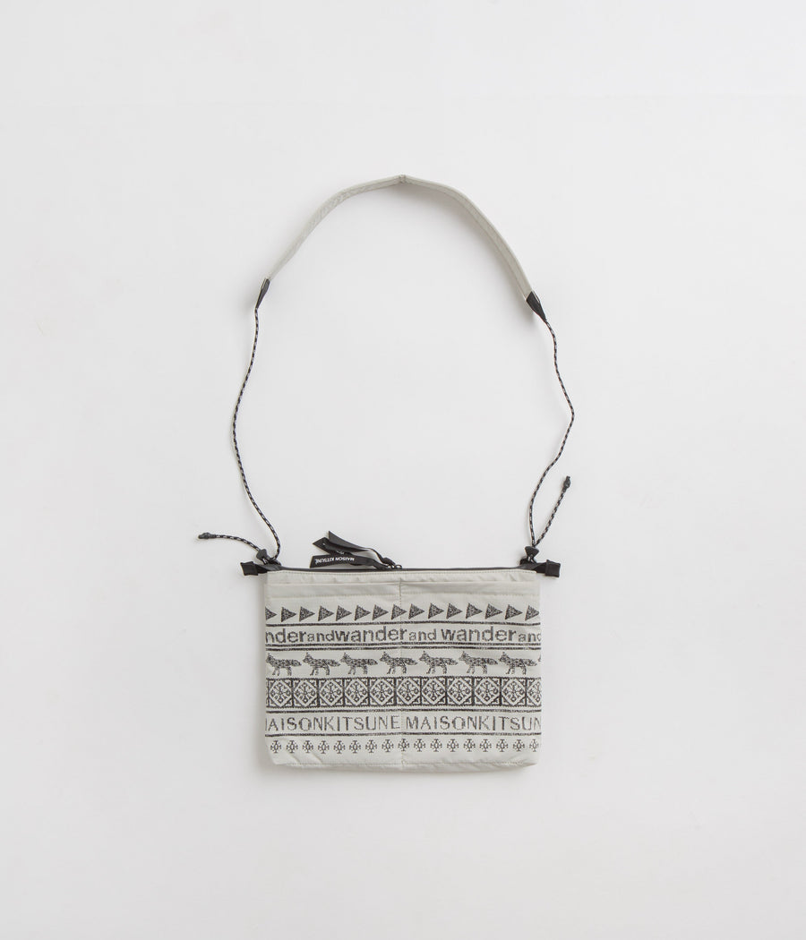 and wander x Maison Kitsune Sacoche in Light Beige