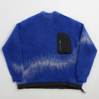 and wander Jacquard Shaggy Knit Crewneck Sweatshirt - Blue thumbnail