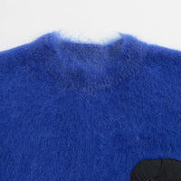 and wander Jacquard Shaggy Knit Crewneck Sweatshirt - Blue thumbnail
