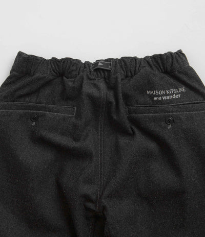 and wander x Maison Kitsune Cotton Wool Pants in Charcoal