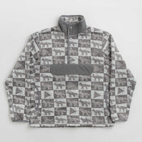 and wander x Maison Kitsune Fox Checkers Pullover Fleece in Grey thumbnail