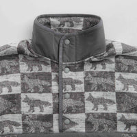 and wander x Maison Kitsune Fox Checkers Pullover Fleece in Grey thumbnail