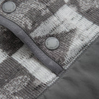 and wander x Maison Kitsune Fox Checkers Pullover Fleece in Grey thumbnail