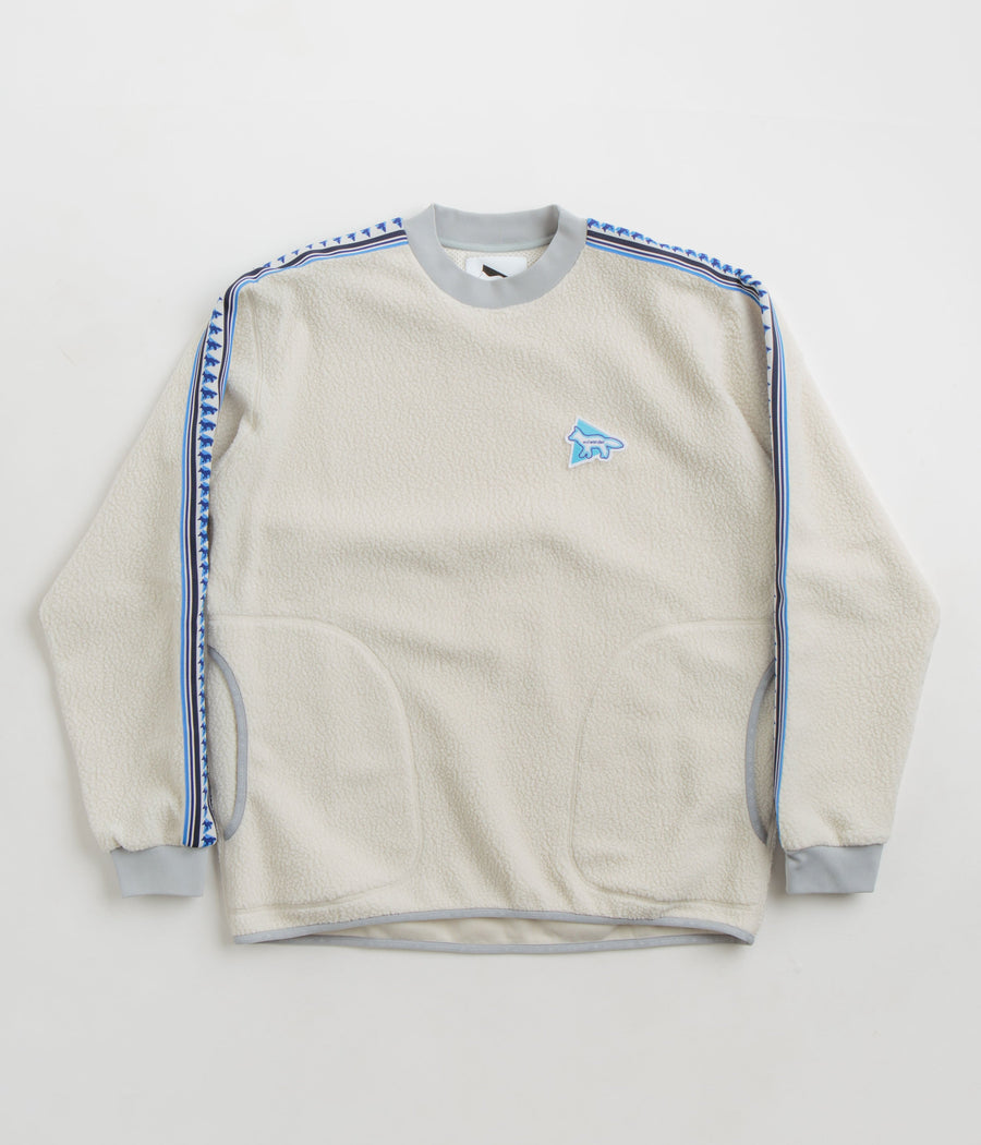 and wander x Maison Kitsune Pullover Fleece Sweatshirt in White