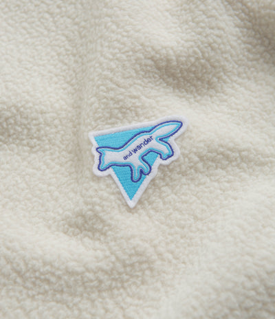 and wander x Maison Kitsune Pullover Fleece Sweatshirt in White