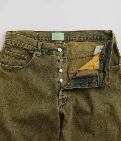 Aries Acid Wash Batten Jeans in Gold
