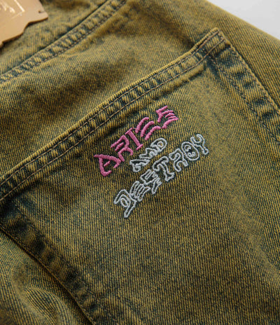 Aries Acid Wash Batten Jeans in Gold