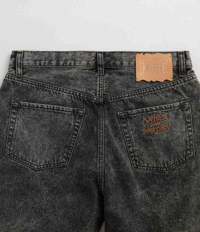 Aries Acid Wash Denim Shorts in Black