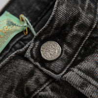Aries Acid Wash Denim Shorts in Black thumbnail