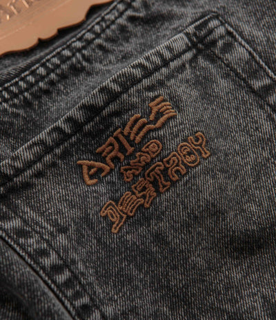 Aries Acid Wash Denim Shorts in Black