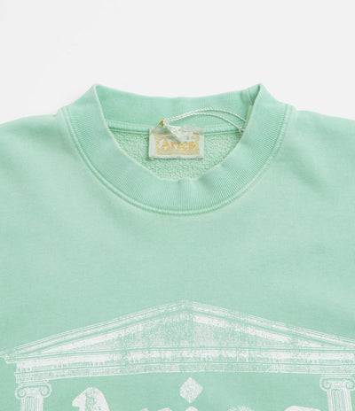 Aries Aged Ancient Column Crewneck Sweatshirt in Aqua
