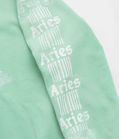 Aries Aged Ancient Column Crewneck Sweatshirt in Aqua
