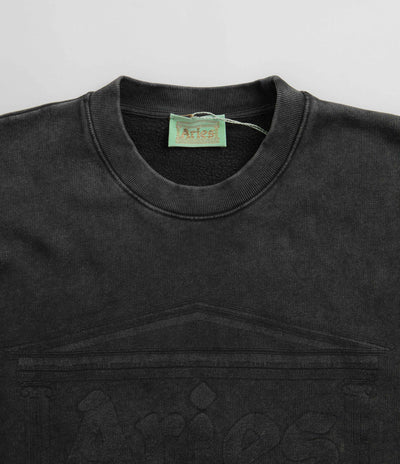 Aries Aged Ancient Column Crewneck Sweatshirt in Black