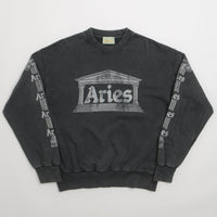 Aries Aged Ancient Column Crewneck Sweatshirt - Black / White thumbnail