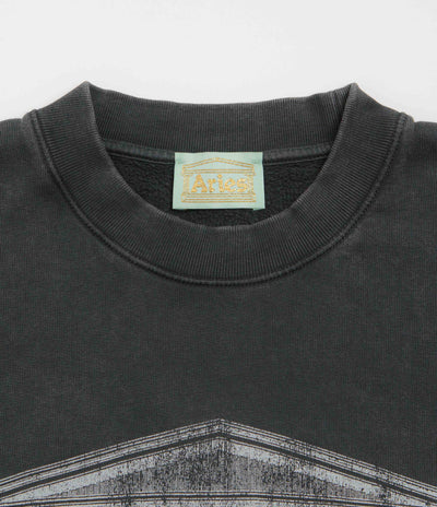 Aries Aged Ancient Column Crewneck Sweatshirt - Black / White