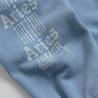 Aries Aged Ancient Column Crewneck Sweatshirt in Pale Blue thumbnail