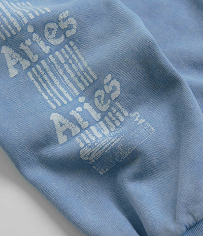 Aries Aged Ancient Column Crewneck Sweatshirt in Pale Blue