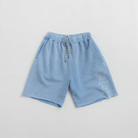 Aries Aged Ancient Column Sweat Shorts in Pale Blue thumbnail