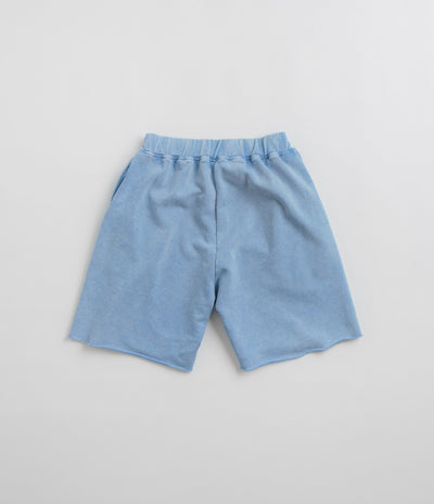 Aries Aged Ancient Column Sweat Shorts in Pale Blue