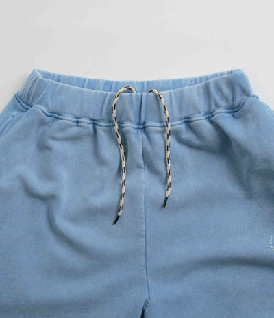 Aries Aged Ancient Column Sweat Shorts in Pale Blue