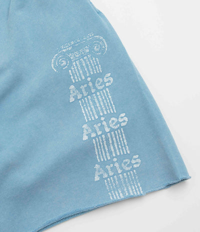 Aries Aged Ancient Column Sweat Shorts - Pale Blue