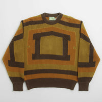 Aries Crochet Temple Knit Sweatshirt in Khaki thumbnail