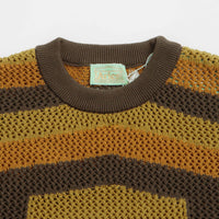 Aries Crochet Temple Knit Sweatshirt in Khaki thumbnail