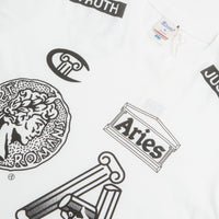 Aries x Champion Sponsor Long Sleeve T-Shirt in White thumbnail