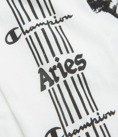 Aries x Champion Sponsor Long Sleeve T-Shirt in White