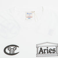 Aries x Champion Stars Long Sleeve T-Shirt in White thumbnail