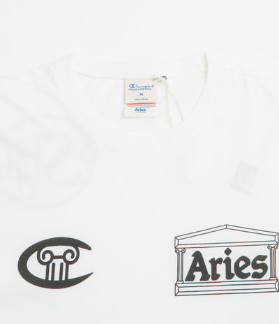 Aries x Champion Stars Long Sleeve T-Shirt in White