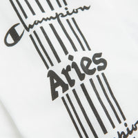 Aries x Champion Stars Long Sleeve T-Shirt in White thumbnail