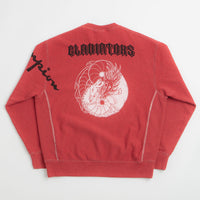 Aries x Champion Worry Crewneck Sweatshirt in Red thumbnail
